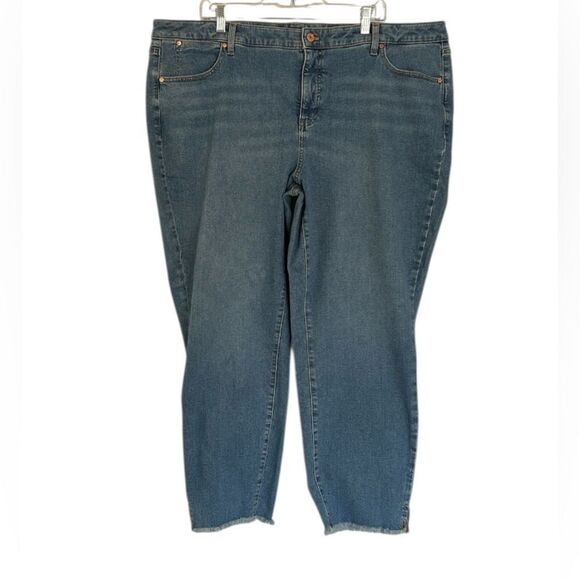 Talbots Slim Ankle Jeans Flores Wash Fringe Hem Size 22W New with tags - Picture 2 of 12